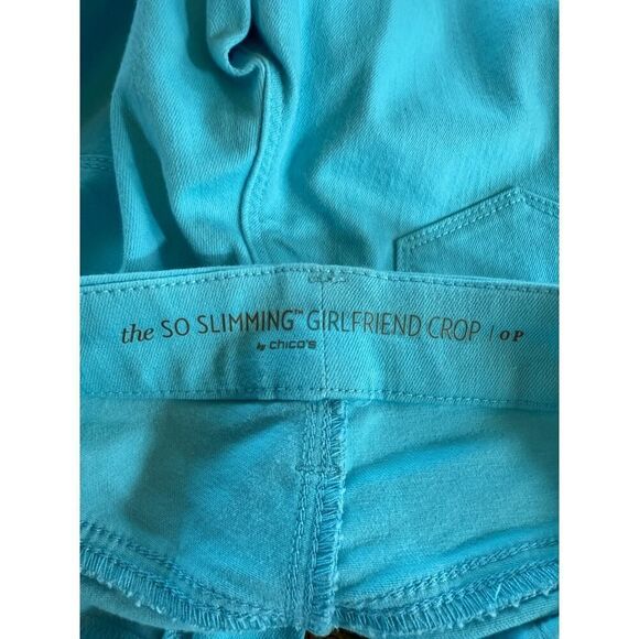 CHICO'S Women's So Slimming Girlfriend Crop Denim Jeans Blue Size 0P/4P - Picture 3 of 8